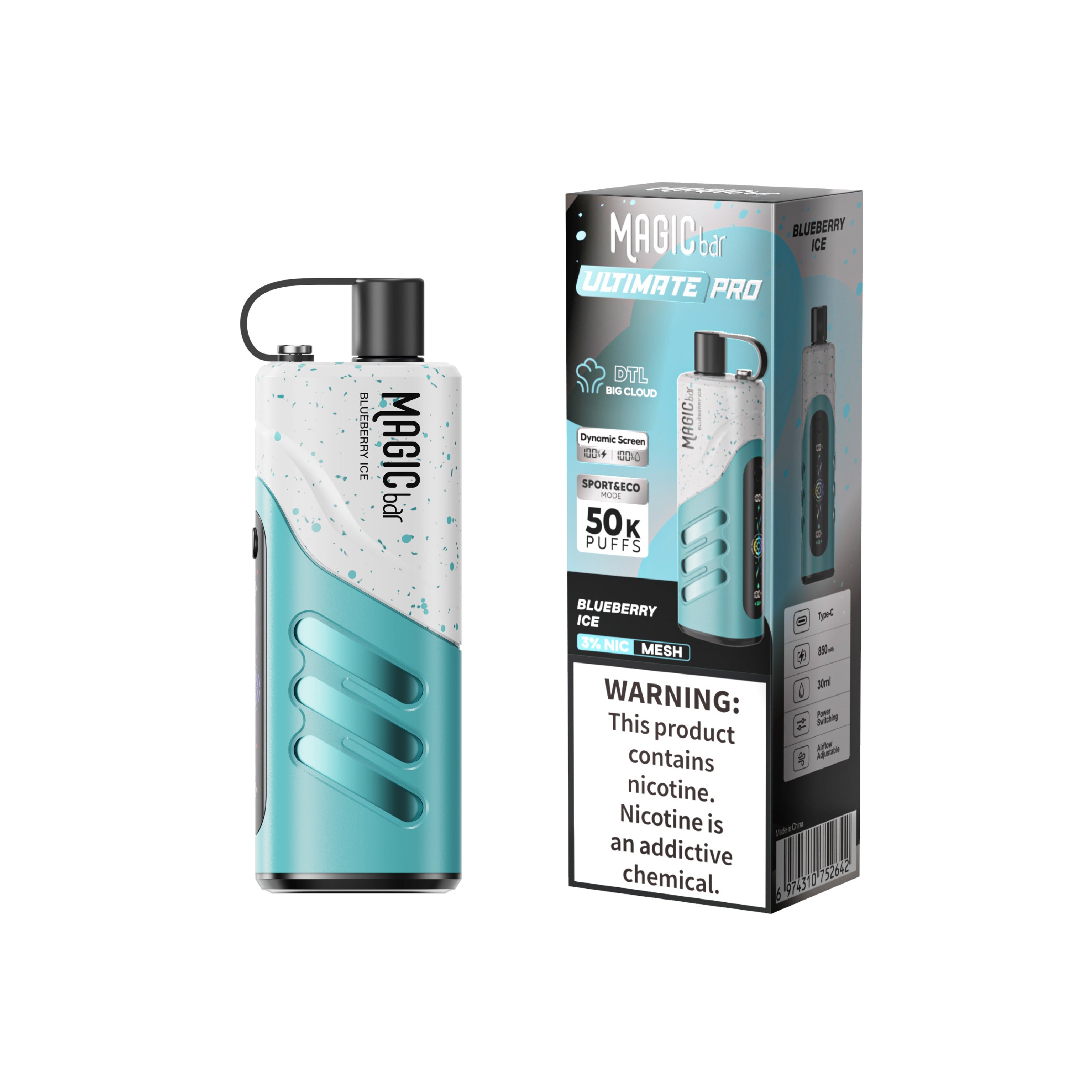 Magic Bar Ultimate Pro 50000 Puffs DTL Disposable Vape Best DTL Disposable Direct To Lung Big Cloud
