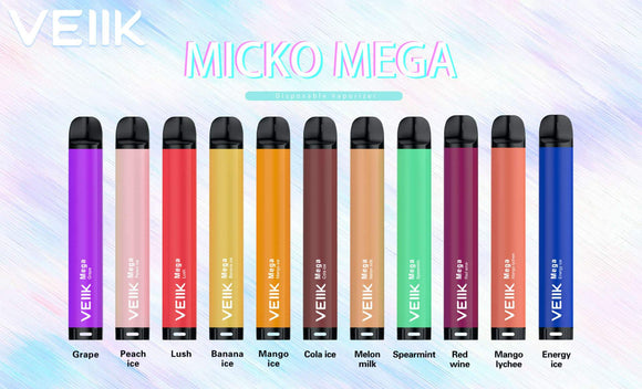 Veiik Micko Mega 800 Puffs 3.5% Salt Nic Premium vapes vape shop